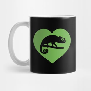 Green Cute Chameleon Heart for Chameleon Lovers Mug